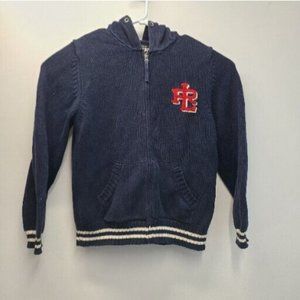 VTG Polo Ralph Lauren Hooded Sweater Large Mens Medium Blue Cotton Heavyweight